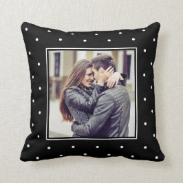 Almofada Bolinhas negras e brancas modernas com sua foto