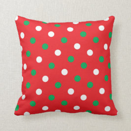 Almofada Bolinhas no coxim vermelho do lance do Natal