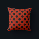 Almofada Bolinhas pretas em vermelho<br><div class="desc">Bolinhas pretas em vermelho</div>