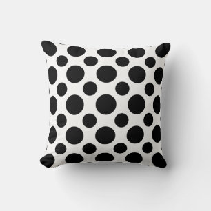 Almofada Bolinhas preto branco de arte moderna em design