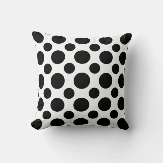 Almofada Bolinhas preto branco de arte moderna em design