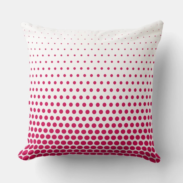 Almofada Bolinhas Vermelho Moderno Debian White (Frente)