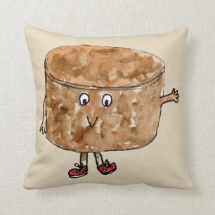 Almofada Bolo de Chocolate Fofo Engraçado Onda Arte de Dese