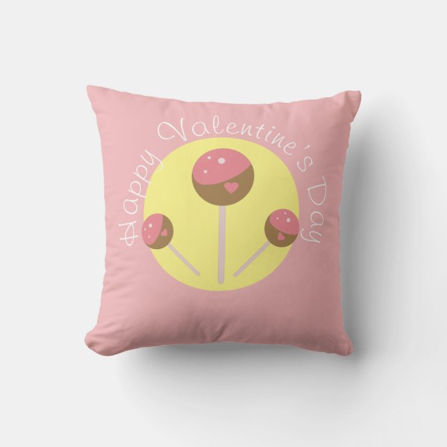 Almofada Bolo de Pop de São Valentão Rosa (Frente)