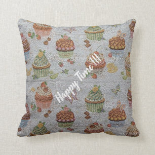 Almofada Bolo Floral Vintage Moderno Luxuoso