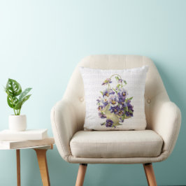 Almofada Bolsa de Pansy Roxo no Lace de Eyelet