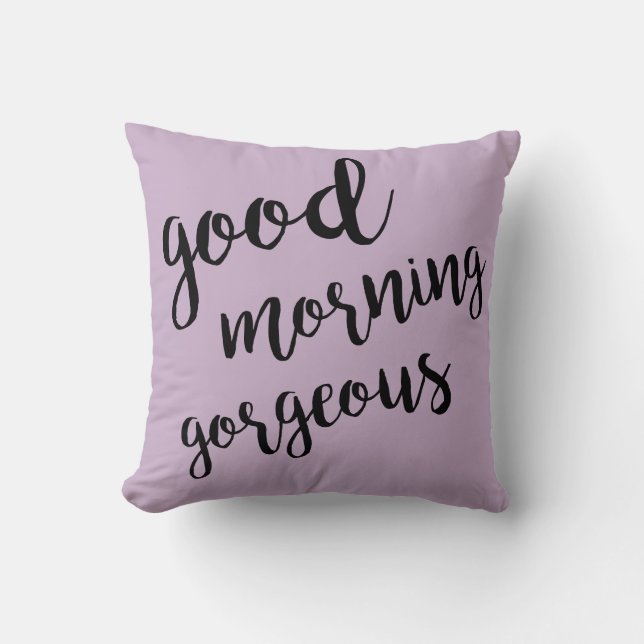 Almofada Bom dia belo Travesseiro decorativo roxo (Frente)