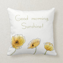 Bom dia, Sunshine! Poppies Amarelos de Aquarela