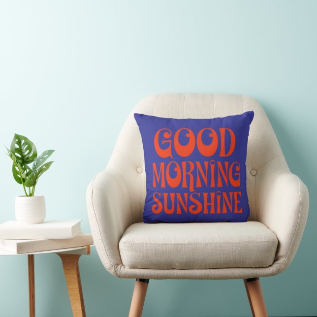 Almofada Bom dia Sunshine Retro Decor Impressão (Cadeira)