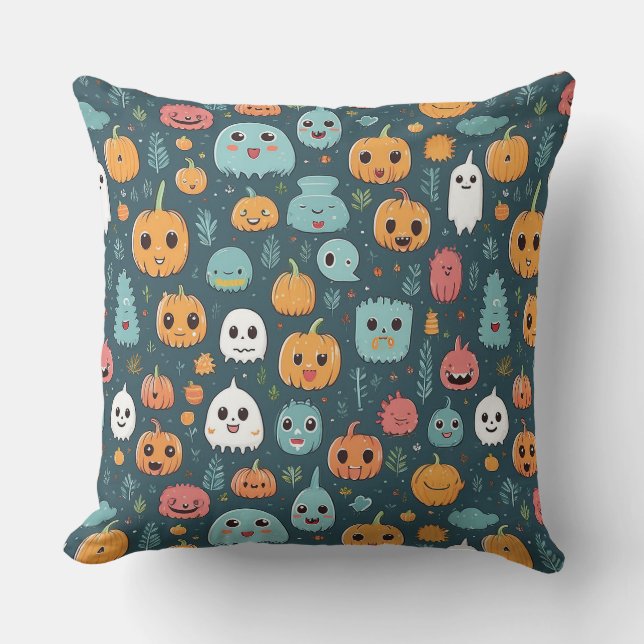 Almofada Bombas e monstros de Halloween (Frente)