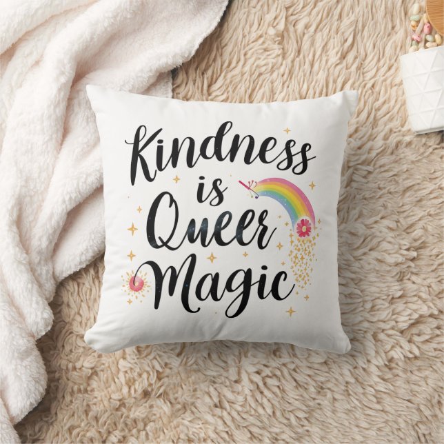 Almofada Bondade É Magia Queer Arco-Íris Citação LGBTQ+ (Cobertor)