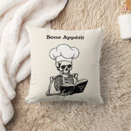 Almofada Bone Appétit Halloween Skeleton Chef Travesseiro