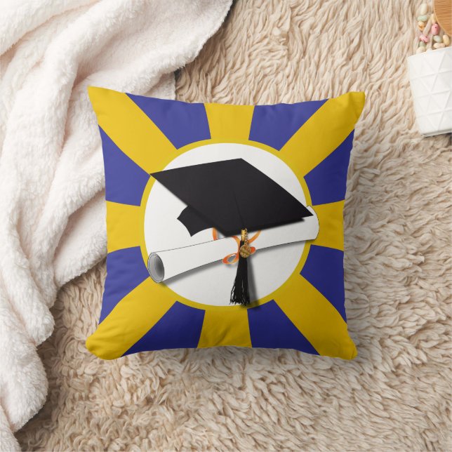 Almofada Boné de formatura de Cores Escolares com Diploma (Cobertor)