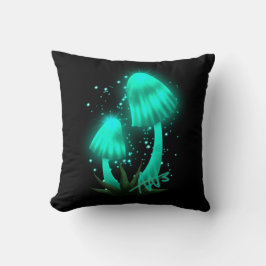 Almofada Boné Pixie Psicodélico Brilhando Cogumelo Ciano