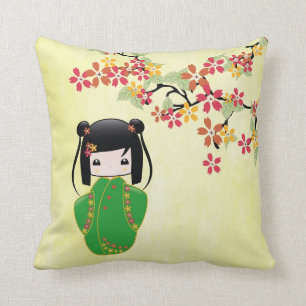 Almofada Boneca de Sakura Kokeshi, travesseiro