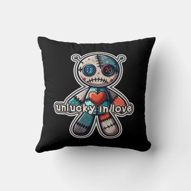 Almofada Boneca de VODOO Triste Urso AZARADO no AMOR (Verso)