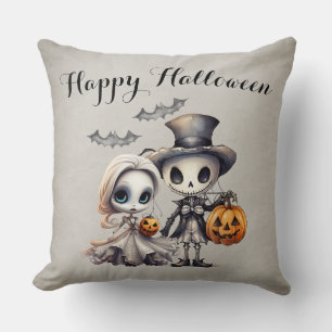 Almofada Boneca Fantasma Spooky e Halloween Skeleton