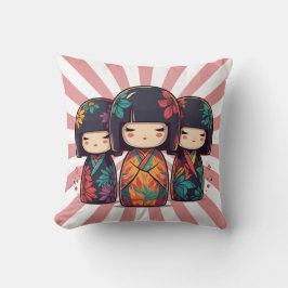 Almofada Bonecas Kokeshi Japonesas Fofas