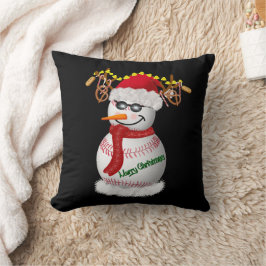 Almofada Boneco de Neve de Beisebol Decorado Com Lanches Po