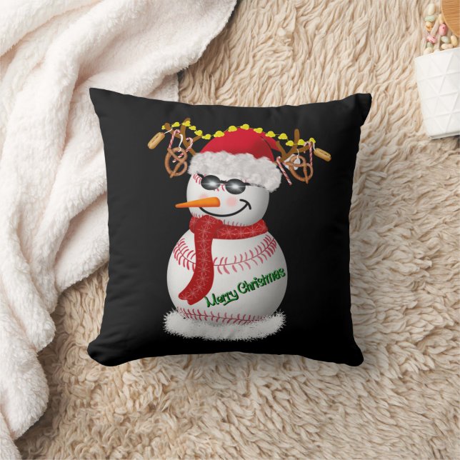 Almofada Boneco de Neve de Beisebol Decorado Com Lanches Po (Cobertor)
