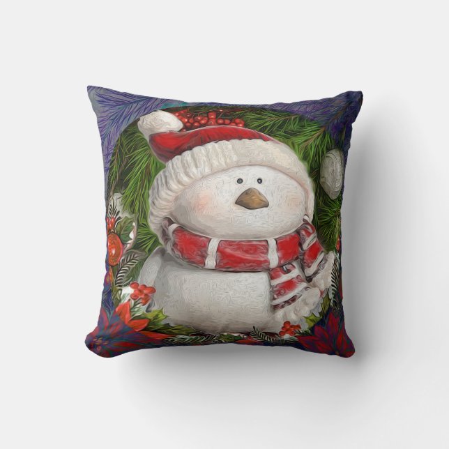 Almofada Boneco de Neve de Natal (Frente)
