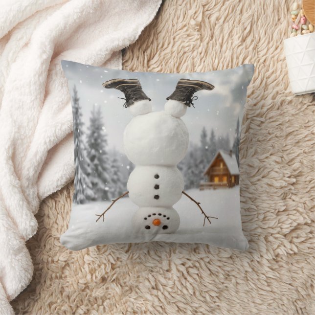 Almofada Boneco de Neve Fazendo um Pino  (Cobertor)
