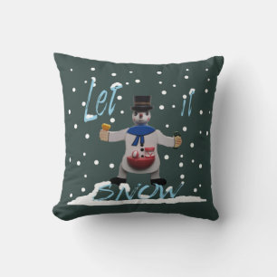 Almofada boneco de neve feliz e engraçado