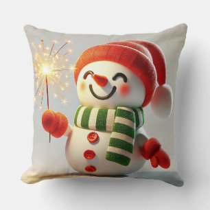 Almofada Boneco de Neve Fofo Férias de Inverno Natal