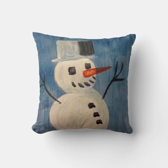 Almofada Boneco de neve no azul (Frente)