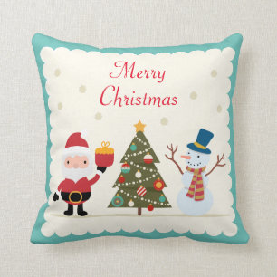 Almofada Boneco de neve Papai Noel da árvore do Feliz Nata