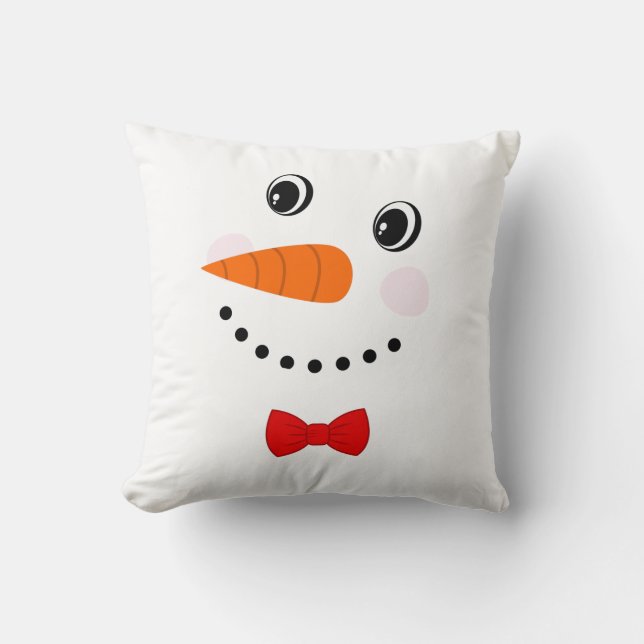 Almofada Boneco de Neve Personalizado Fofo com Gravata Borb (Frente)