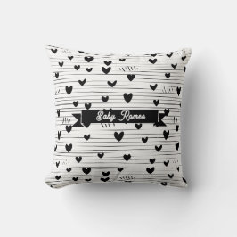 Almofada Bonita Abstrato Minimalista Amor Preto