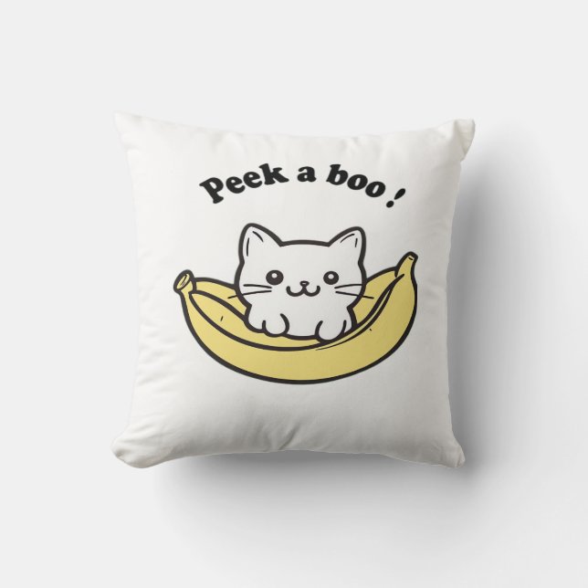Almofada Bonita, Banana, Peekaboo!, Japão, Kitten (Frente)