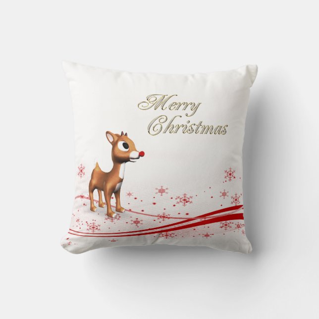 Almofada Bonita Cartoon Reindeer Natal (Frente)