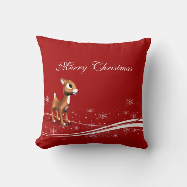 Almofada Bonita Cartoon Reindeer Natal (Frente)