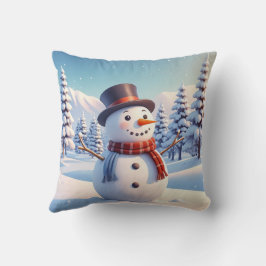 Almofada Bonita Cozy Vintage Winter Snowman Feliz Natal