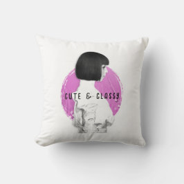 Almofada Bonita e Clássica Rosa e Preta