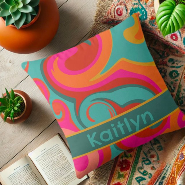 Almofada Bonita Girly Glam Rainbow Divertido Personalizado (Criador carregado)