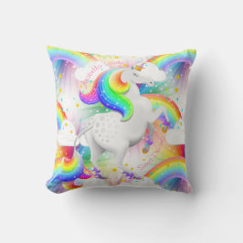 Almofada Bonita princesa Unicorn Rainbow Starburst Decor