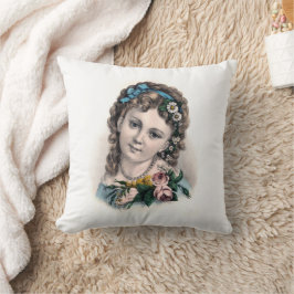 Almofada Bonita Vintage Victorian Flower Girl