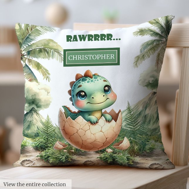 Almofada Bonitinho Dinossauro Personalizado Presente para T (Cute Baby Dinosaur Personalized Baby Pillow Gift)