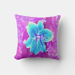 Almofada Bonito Aqua Blue Stargazer Lily em Roxo