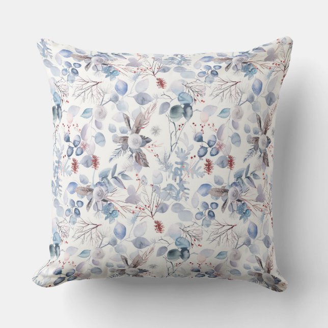 Almofada Bonito Aquarela Blue de inverno (Frente)