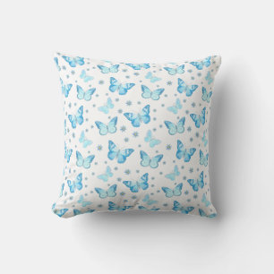 Almofada Bonito Bebê Azul Borboleta Padrão Floral Design
