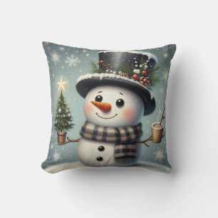 Almofada Bonito boneco de Natal/Neve de inverno
