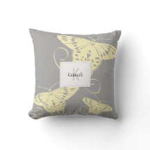 Bonito Borboleta Amarelo No Padrão Da Cinza