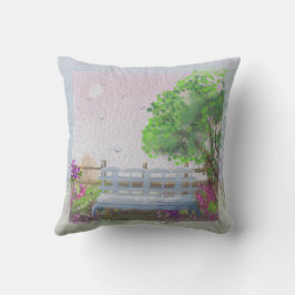 Almofada Bonito Cena De Sessão Floral Pelo Mar