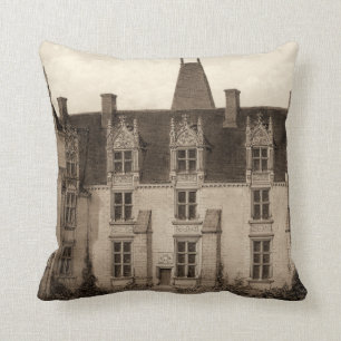 Almofada Bonito Chateau Francês em Sepia Tones