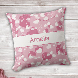 Almofada Bonito Coração de Amor Rosa Personalizado