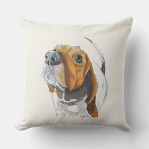 Almofada Bonito e Adorável Rosto de Caça Basset  Love Basse